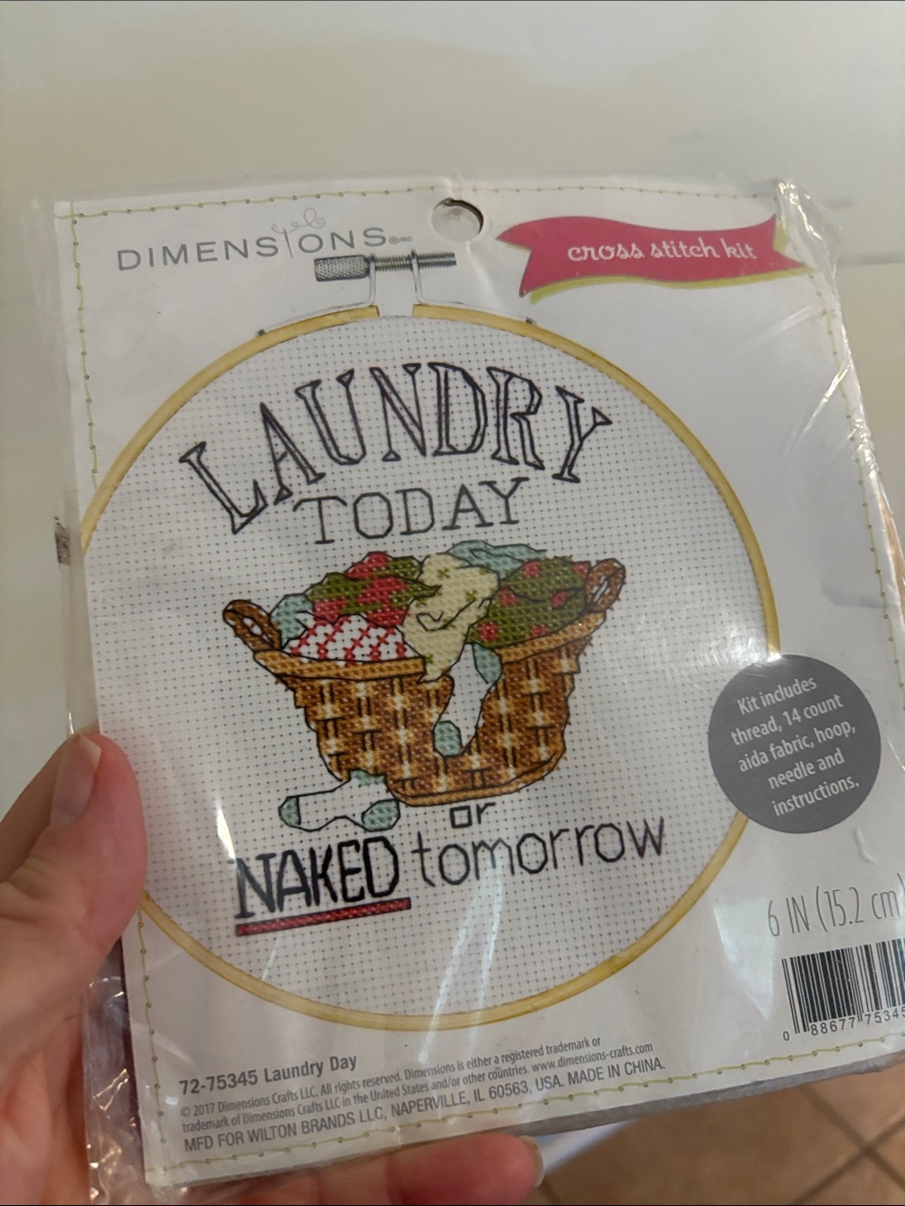 Dimensions 'Laundry Today' Cross Stitch Kit - White, Multicolor